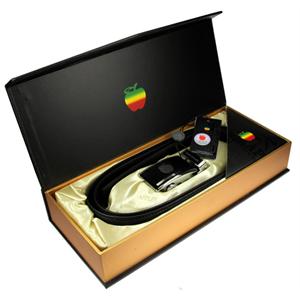Apples苹果男式自动扣牛皮皮带高档礼盒AP00188黑